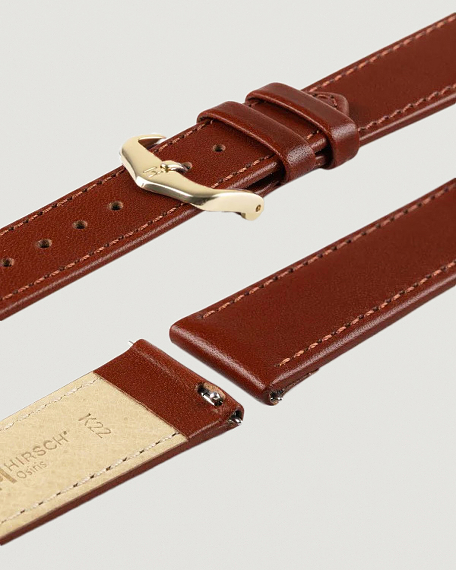 Herren | Uhrenarmband | HIRSCH | Osiris Calf Leather Watch Strap Mid Brown