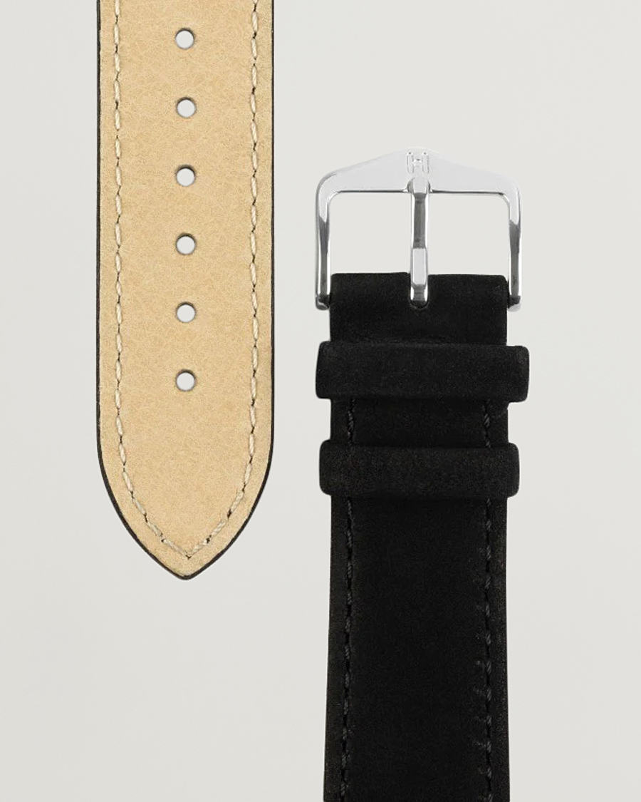 Herren | HIRSCH | HIRSCH | Osiris Calf Leather Nubuck Effect Watch Strap Black