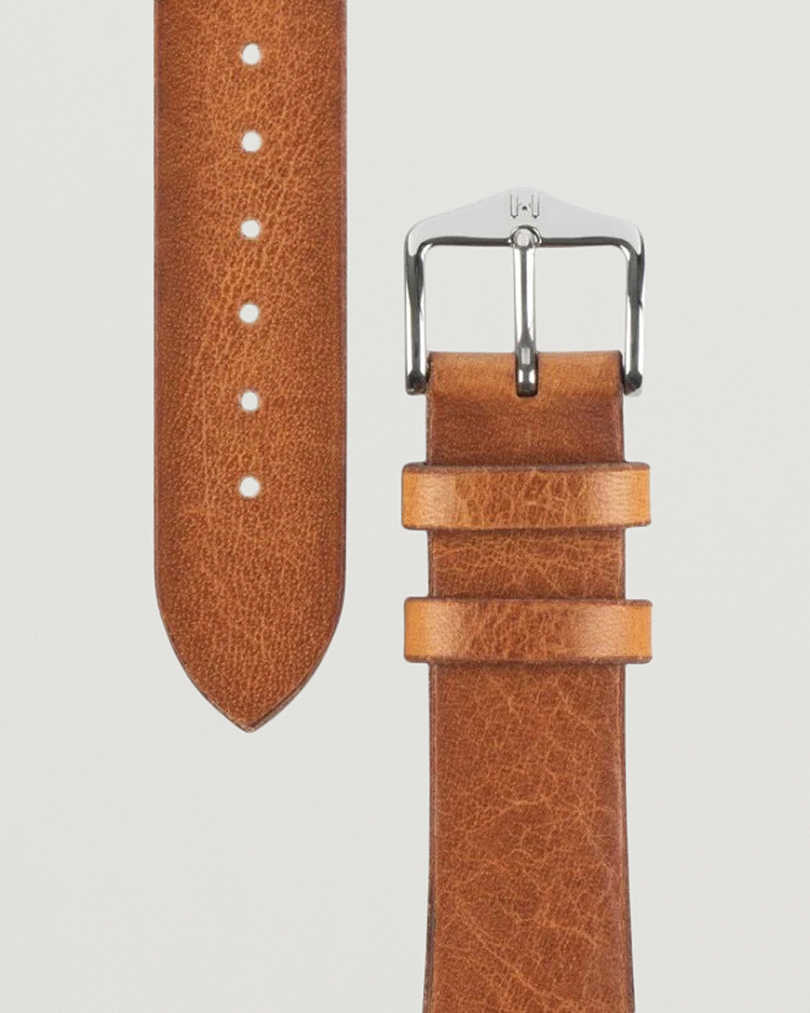 Herren | Uhrenarmband | HIRSCH | Bagnore Vintage Leather Watch Strap Golden Brown