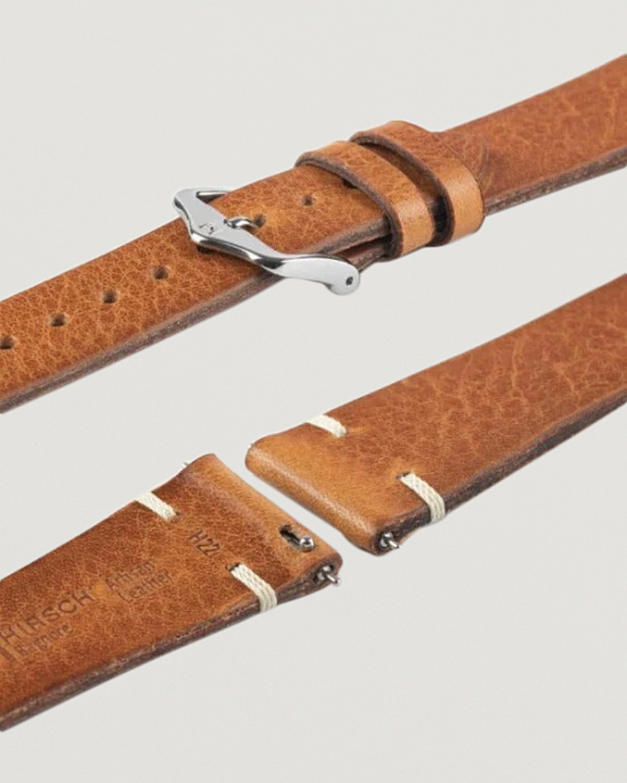 Herren | Uhrenarmband | HIRSCH | Bagnore Vintage Leather Watch Strap Golden Brown