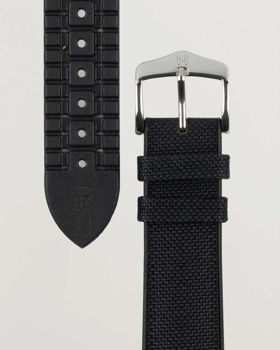 Herren | HIRSCH | HIRSCH | Arne Sailcloth Effect Performance Watch Strap Black