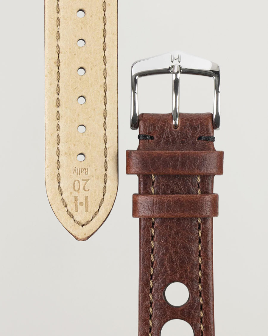 Men | HIRSCH | HIRSCH | Rally Natural Leather Racing Watch Strap Brown