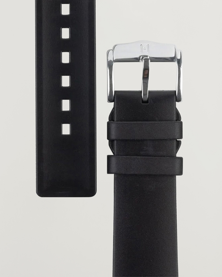 Herren | Uhrenarmband | HIRSCH | Pure Natural Rubber Watch Strap Black