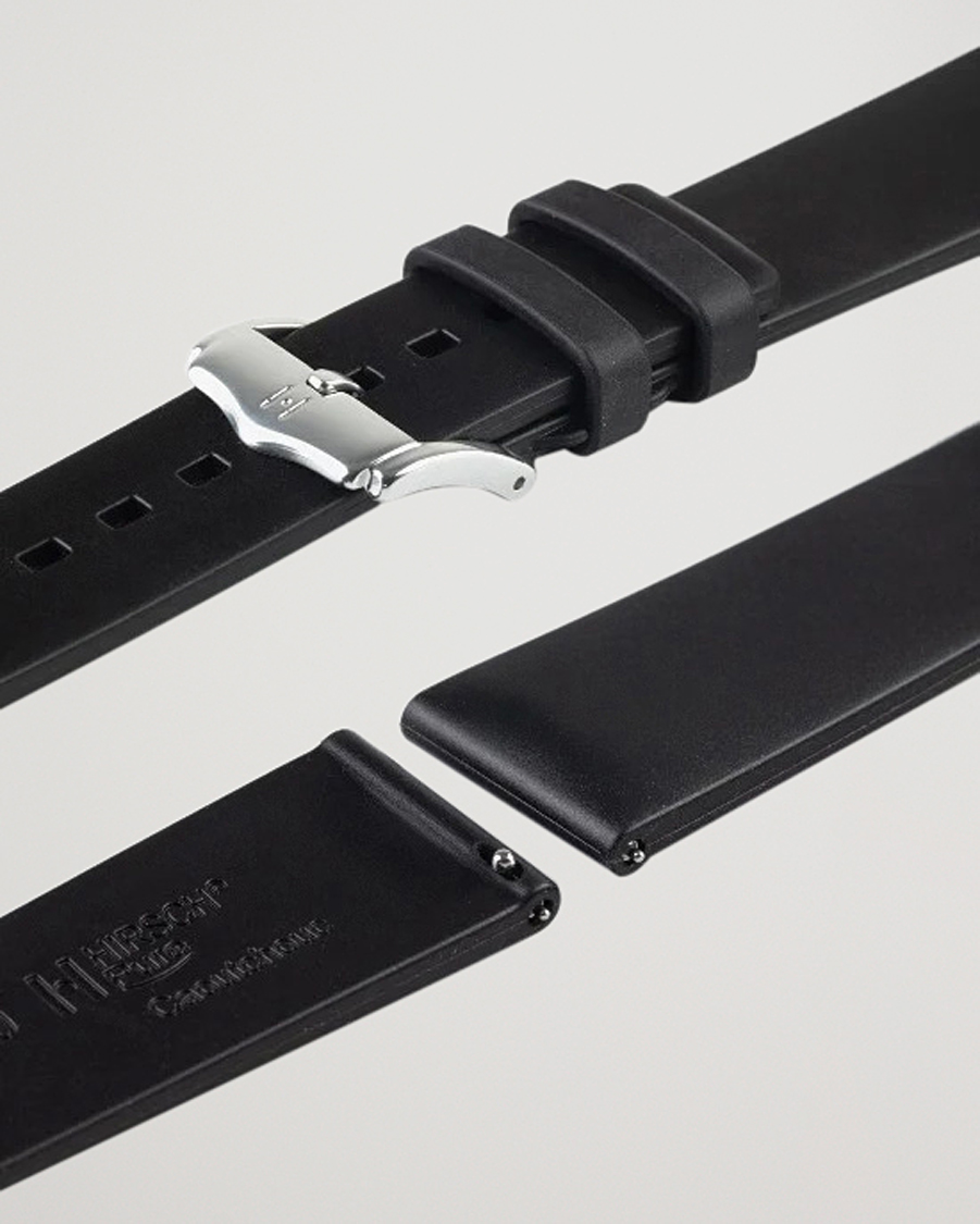Herren | Uhrenarmband | HIRSCH | Pure Natural Rubber Watch Strap Black