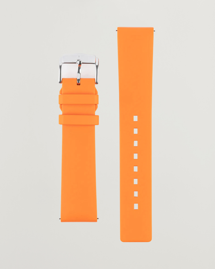 Herren | Uhrenarmband | HIRSCH | Pure Natural Rubber Watch Strap Orange