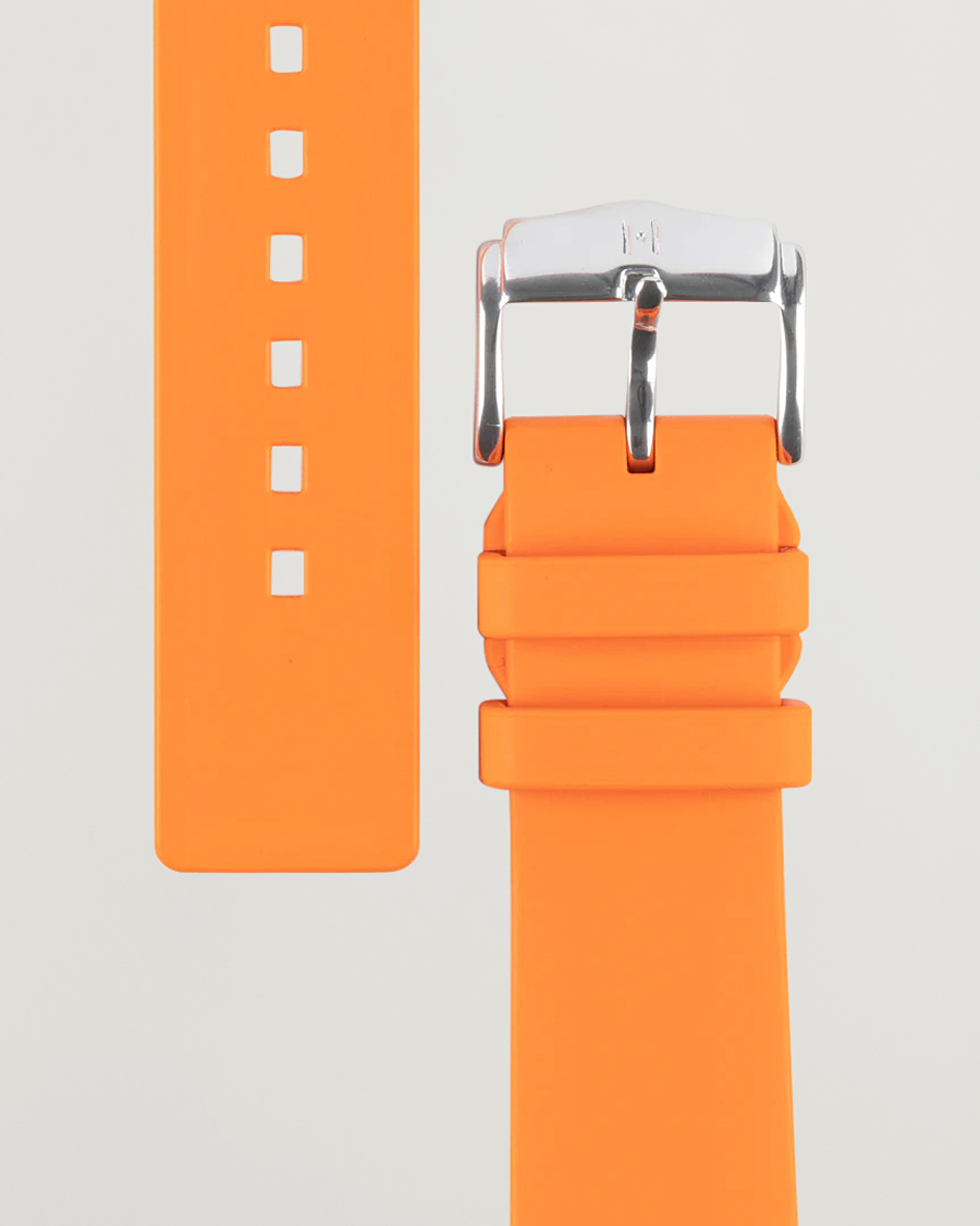 Herren | Uhrenarmband | HIRSCH | Pure Natural Rubber Watch Strap Orange