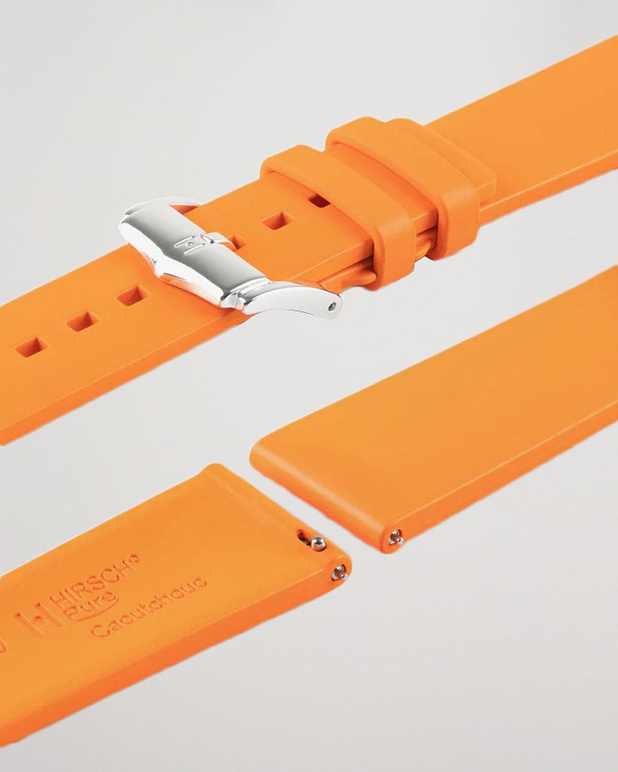 Herren | Uhrenarmband | HIRSCH | Pure Natural Rubber Watch Strap Orange