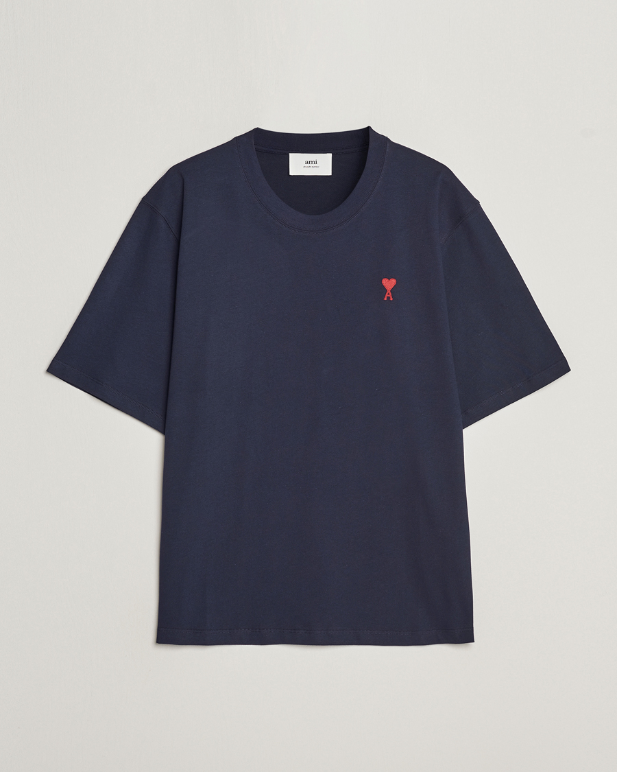 Herren | Kurzarm T-Shirt | AMI | Heart Logo T-Shirt Night Blue