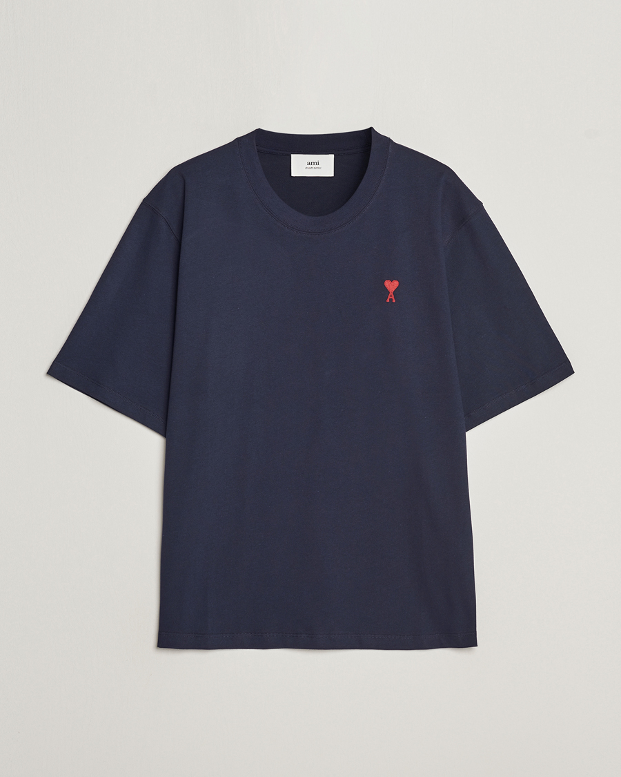 Herren | T-Shirts | AMI | Heart Logo T-Shirt Night Blue