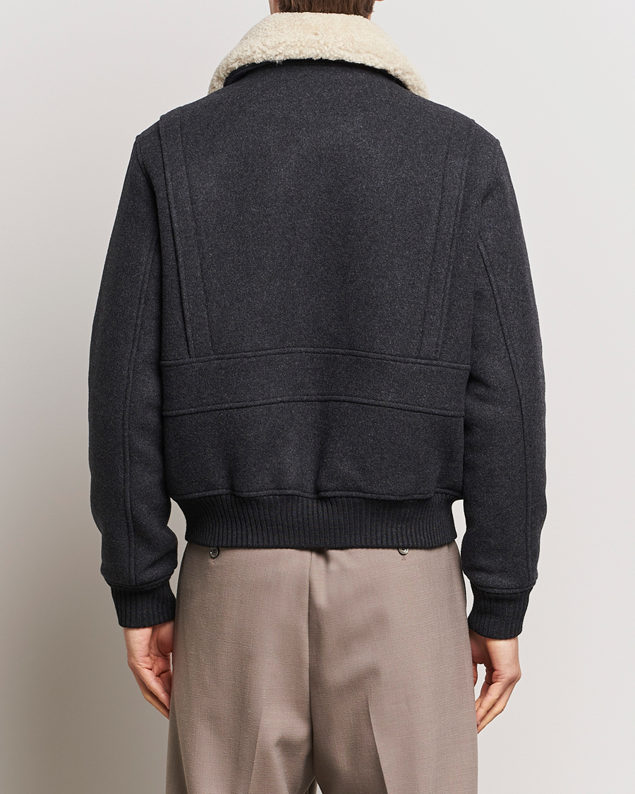 Herren | Jacken | AMI | Shearling Bomber Jacket Heather Grey