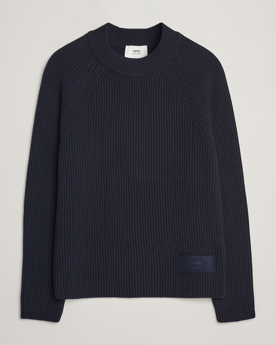 Herren | | AMI | Heavy Knitted Crew Neck Night Blue