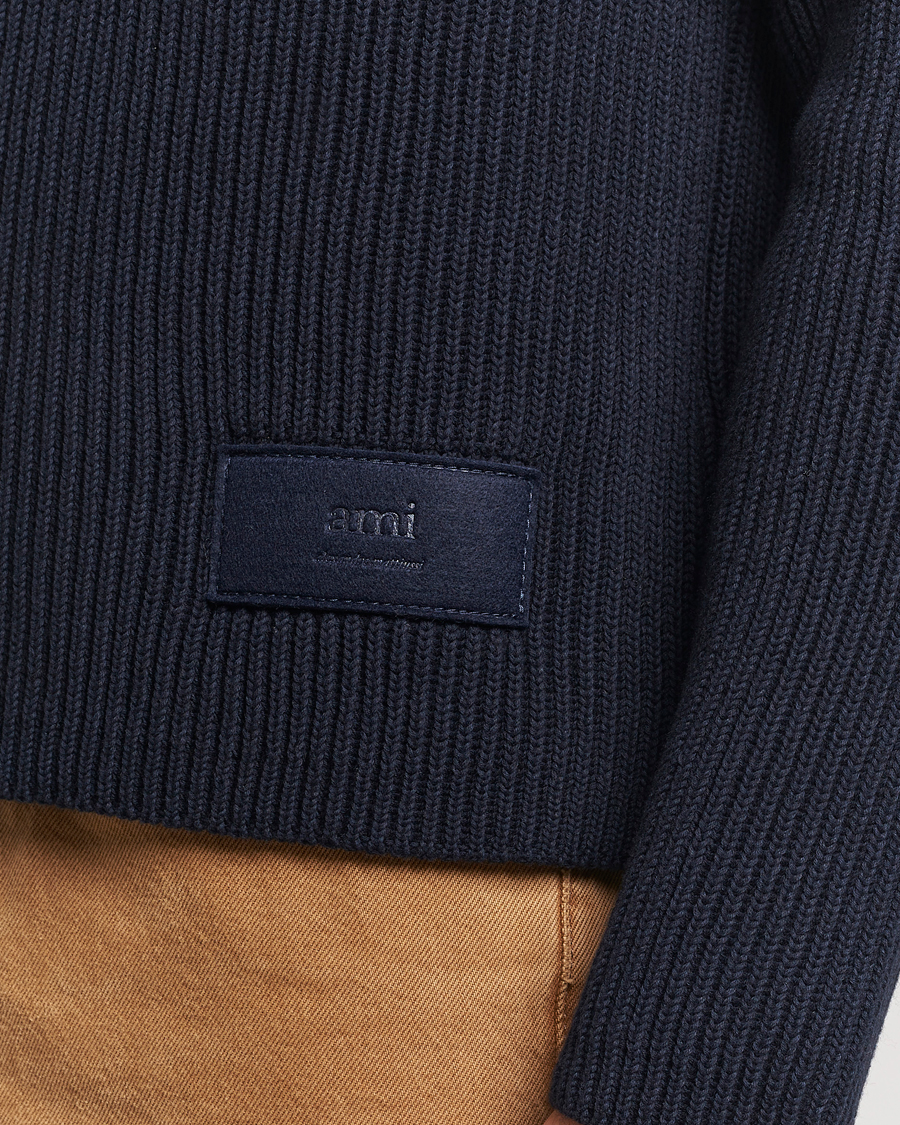 Herren | Pullover | AMI | Heavy Knitted Crew Neck Night Blue