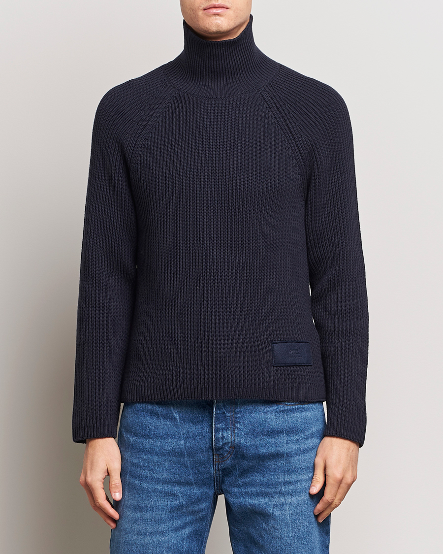 Herren |  | AMI | Heavy Knitted Turtleneck Night Blue