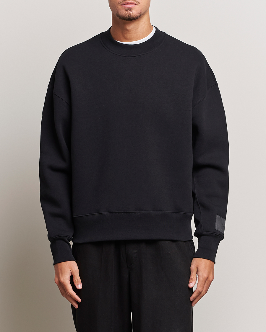 Herren | AMI | AMI | Brushed Cotton Crew Neck Sweatshirt Black