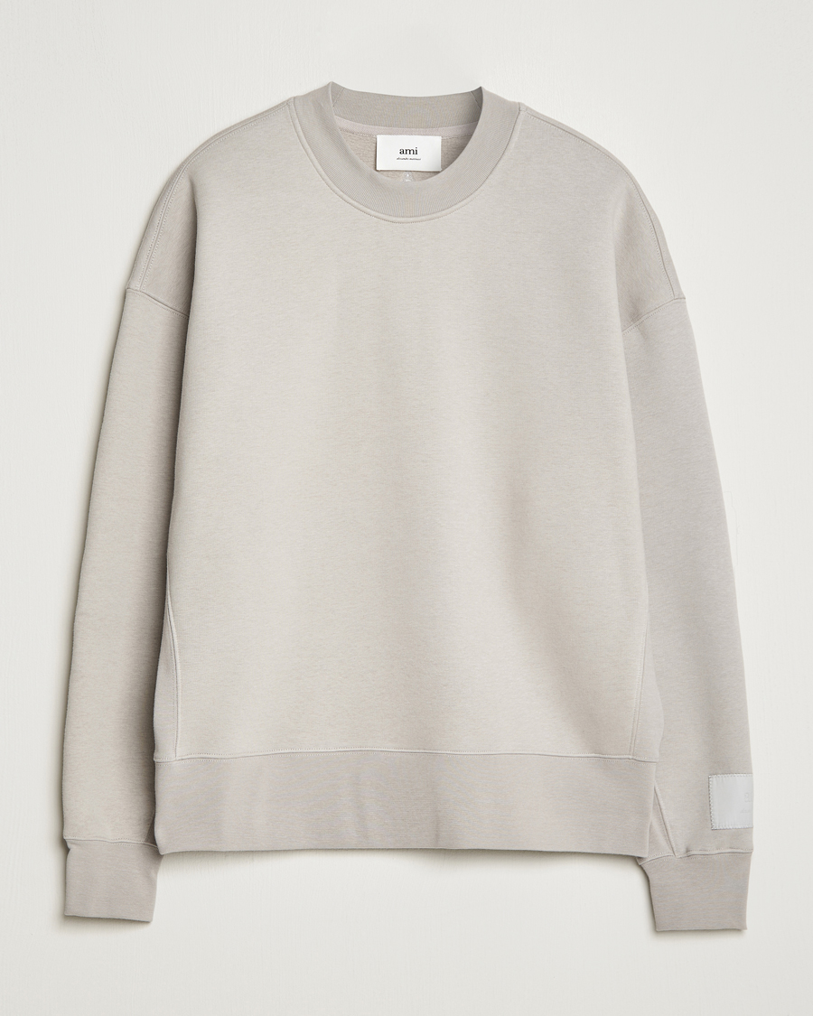 Herren | Graue Sweatshirts | AMI | Brushed Cotton Crew Neck Sweatshirt Pearl Grey