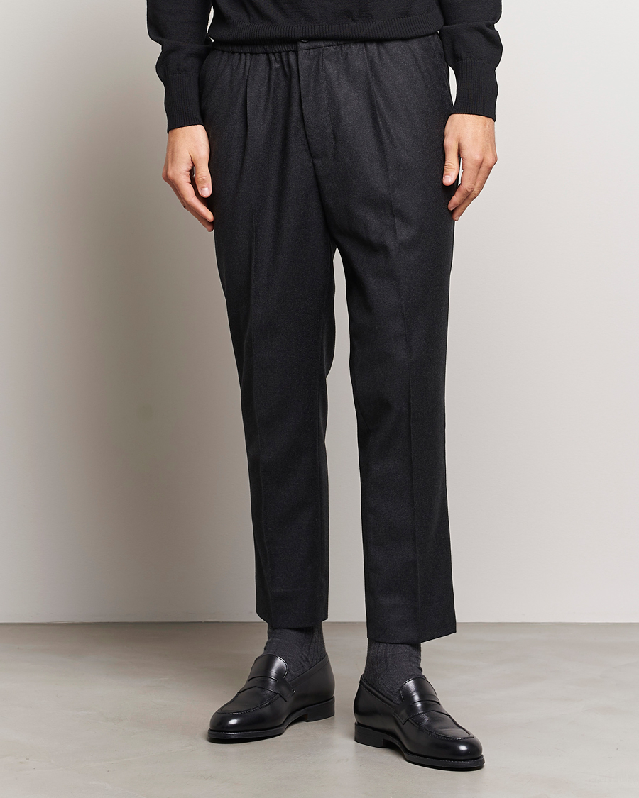 Herren |  | AMI | Flannel Drawstring Trousers Heather Grey