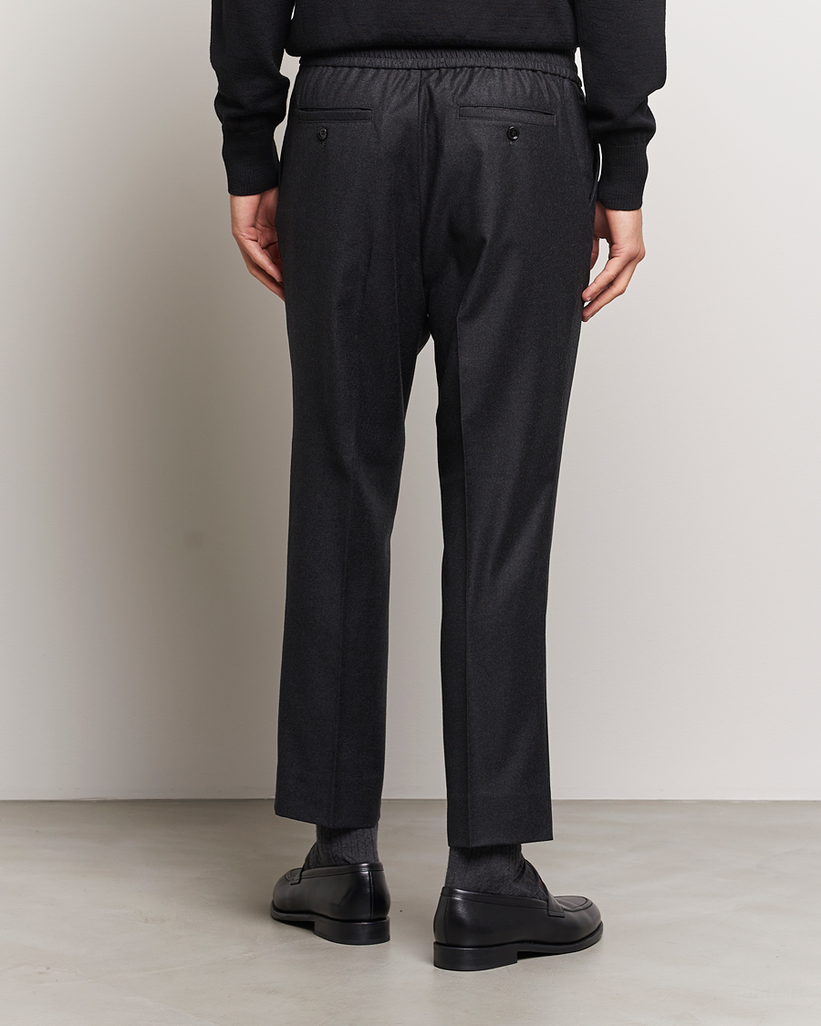 Herren | Hosen | AMI | Flannel Drawstring Trousers Heather Grey