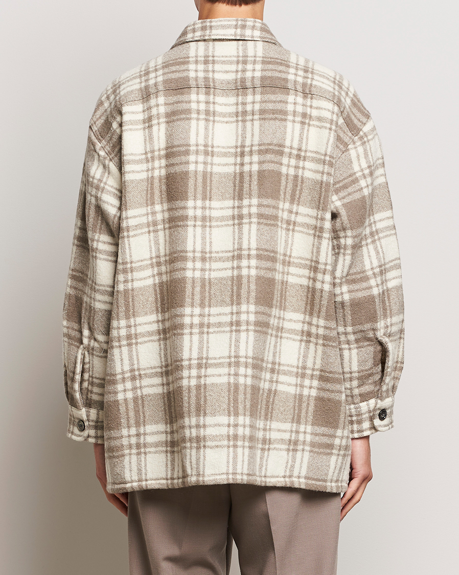 Herren | Hemden | AMI | Wool Maxi Checked Overshirt Ivory/Clay