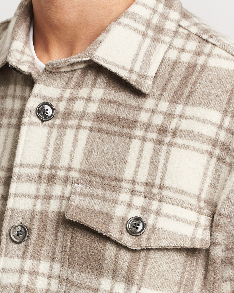 Herren | Hemden | AMI | Wool Maxi Checked Overshirt Ivory/Clay