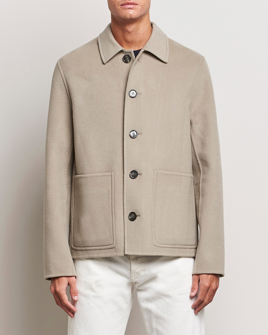 Herren | Übergangsjacken | AMI | Wool/Cashmere Short Coat Argile Beige
