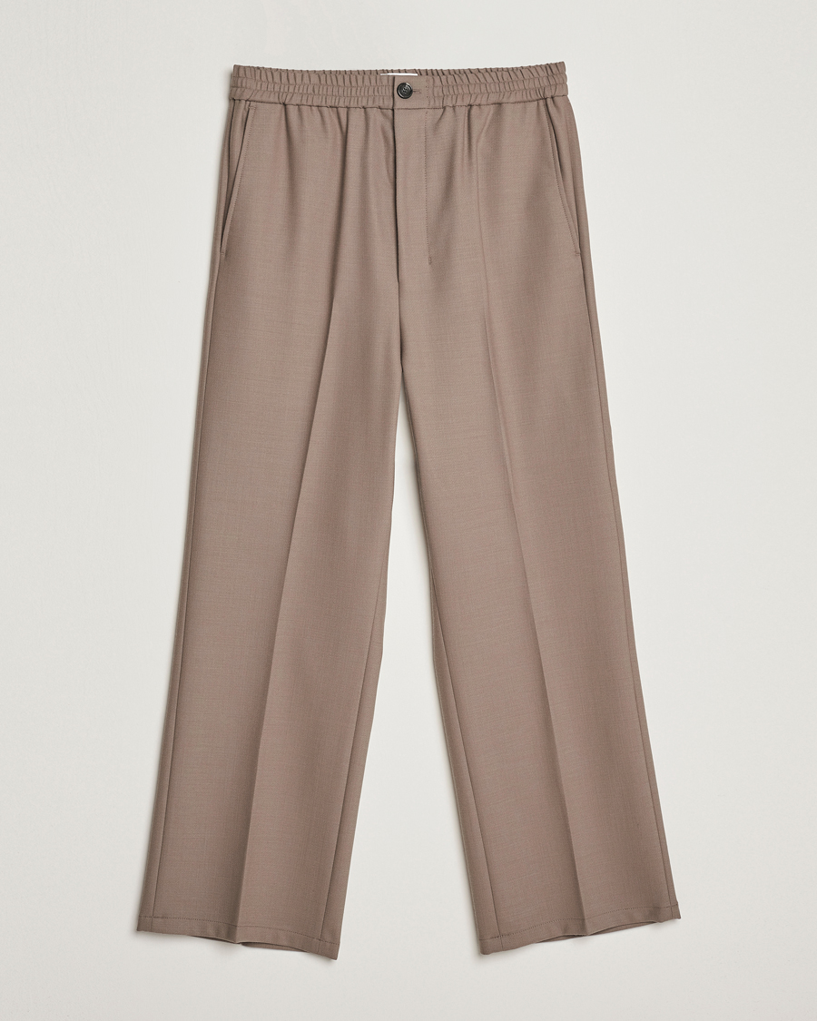 Herren | | AMI | Wool Drawstring Trousers Taupe
