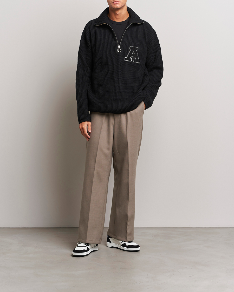 Herren | Hosen | AMI | Wool Drawstring Trousers Taupe