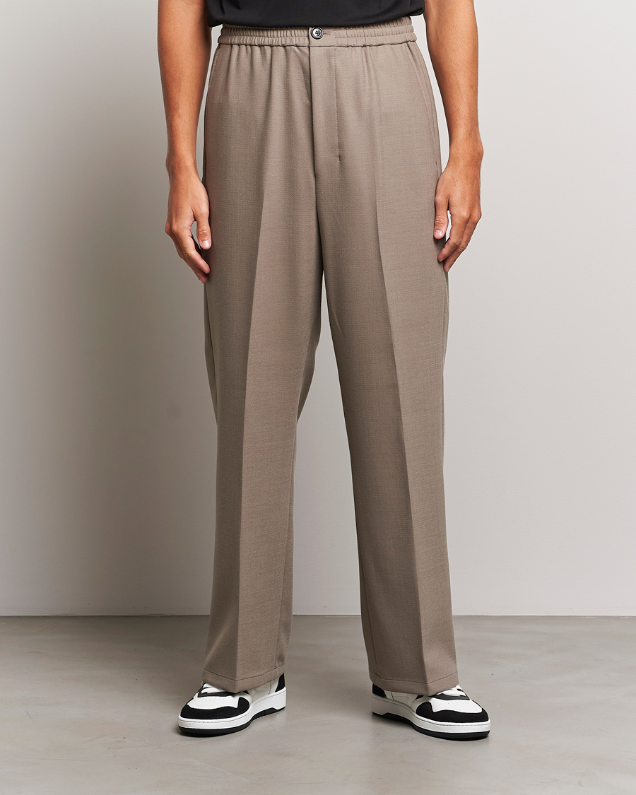 Herren | | AMI | Wool Drawstring Trousers Taupe