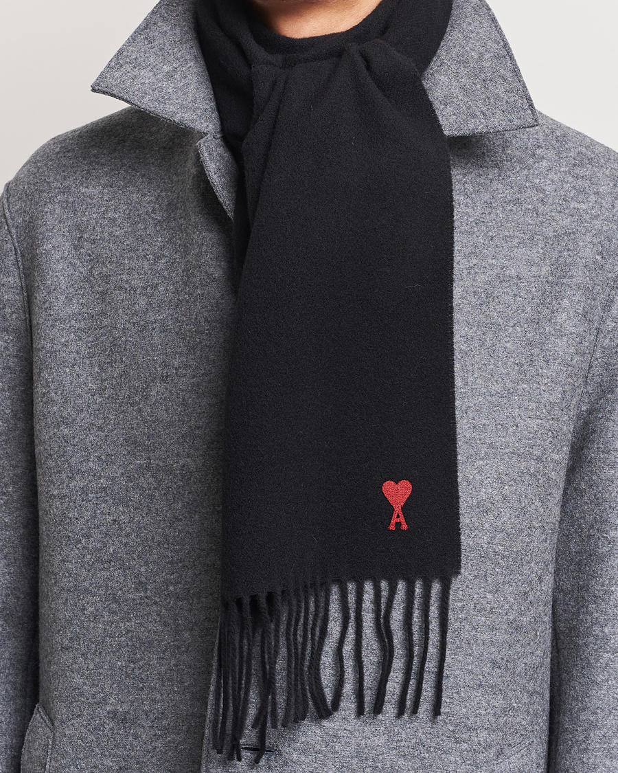 Herren | | AMI | Heart Logo Scarf Black