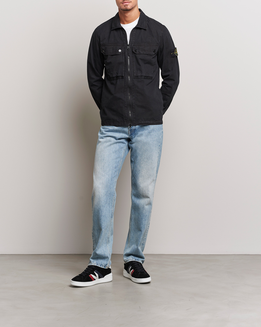 Stone Island Garment Dyed Cotton Overshirt Black bei Care of Carl