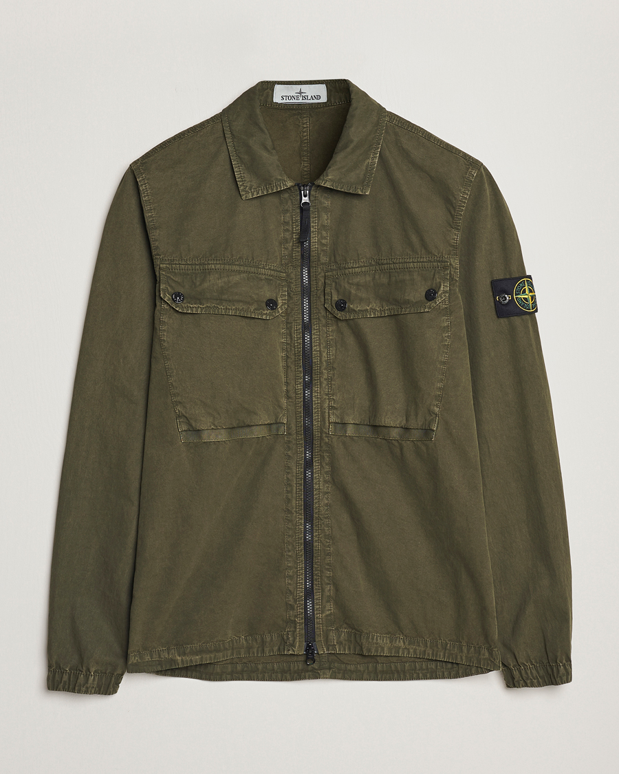 Herren | Hemden | Stone Island | Garment Dyed Cotton Overshirt Olive