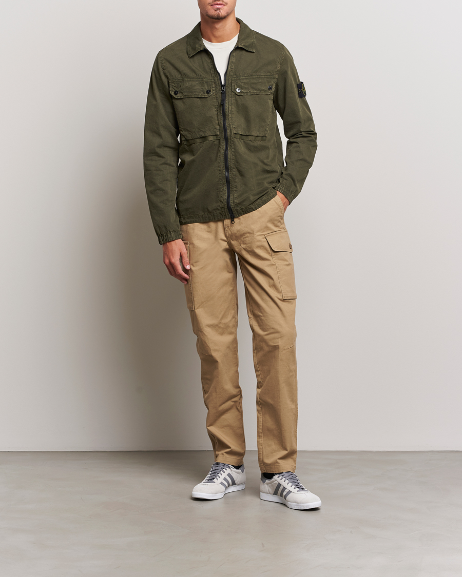 Herren | Hemden | Stone Island | Garment Dyed Cotton Overshirt Olive