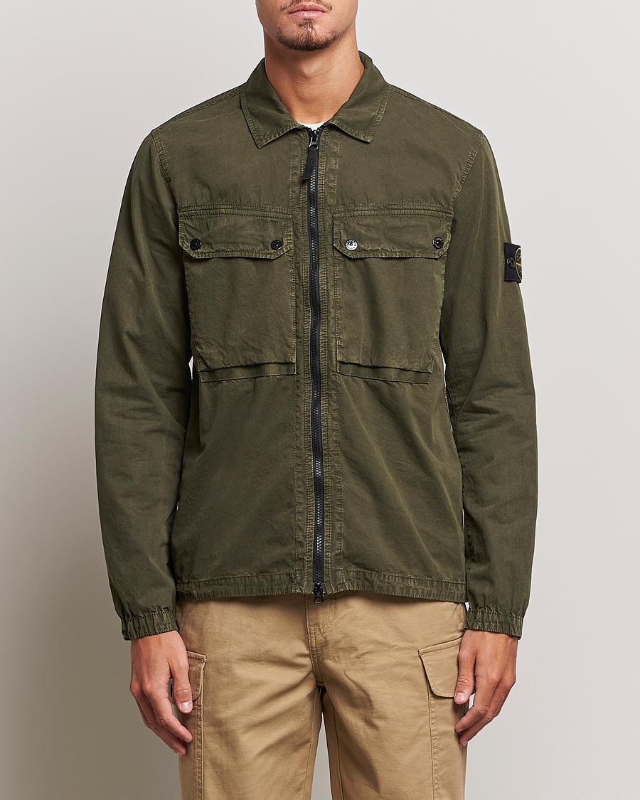 Herren | Hemden | Stone Island | Garment Dyed Cotton Overshirt Olive
