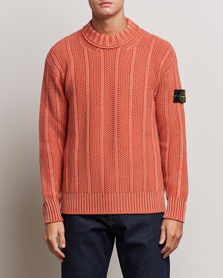 Herren |  | Stone Island | Knitted Wool Crewneck Orange Red