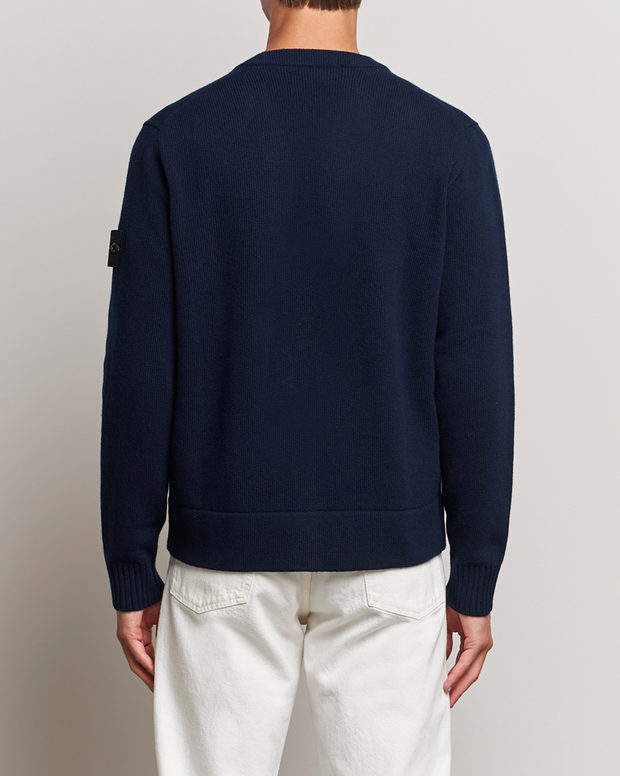Herren | Pullover | Stone Island | Knitted Geelong Wool Cardigan Navy Blue