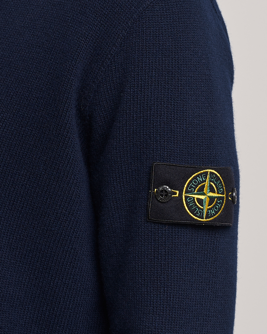 Herren | Pullover | Stone Island | Knitted Geelong Wool Cardigan Navy Blue