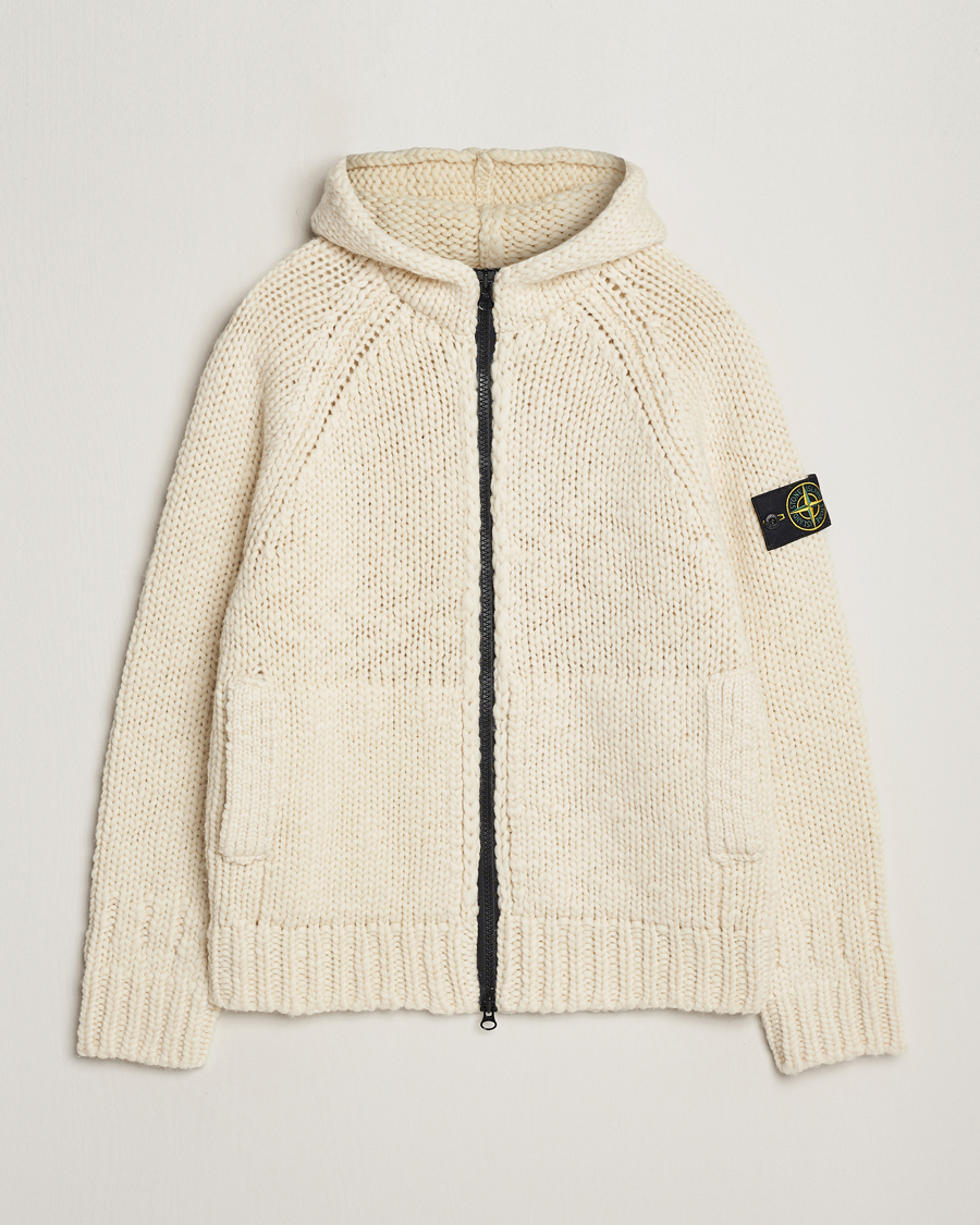 Herren | Pullover | Stone Island | Pure Wool Handmade effect Zip Cardigan Plaster