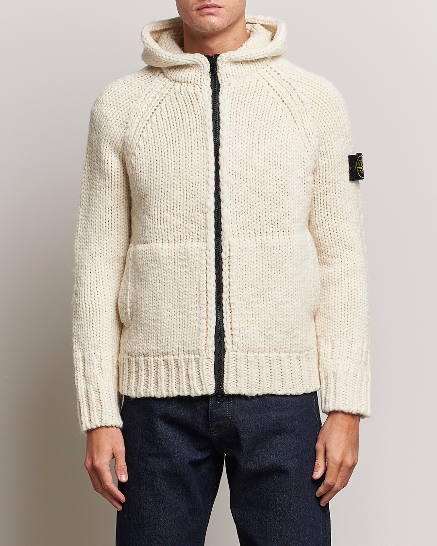 Herren | Pullover | Stone Island | Pure Wool Handmade effect Zip Cardigan Plaster