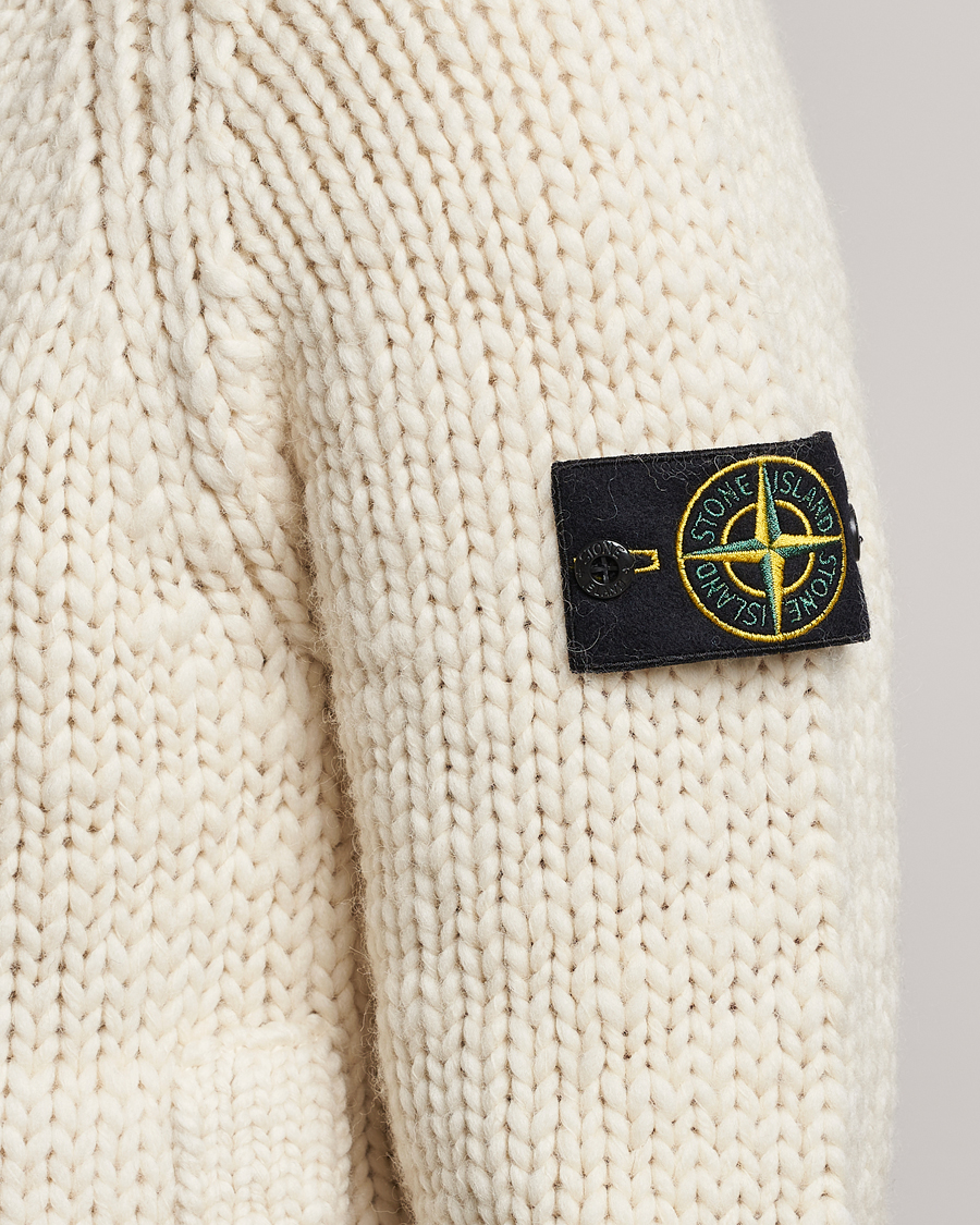 Herren | Pullover | Stone Island | Pure Wool Handmade effect Zip Cardigan Plaster