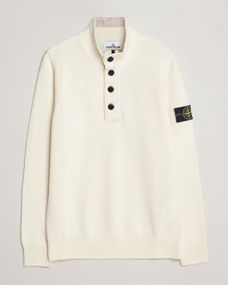 Herren | | Stone Island | Knitted Lambwool Half Button Zip Natural