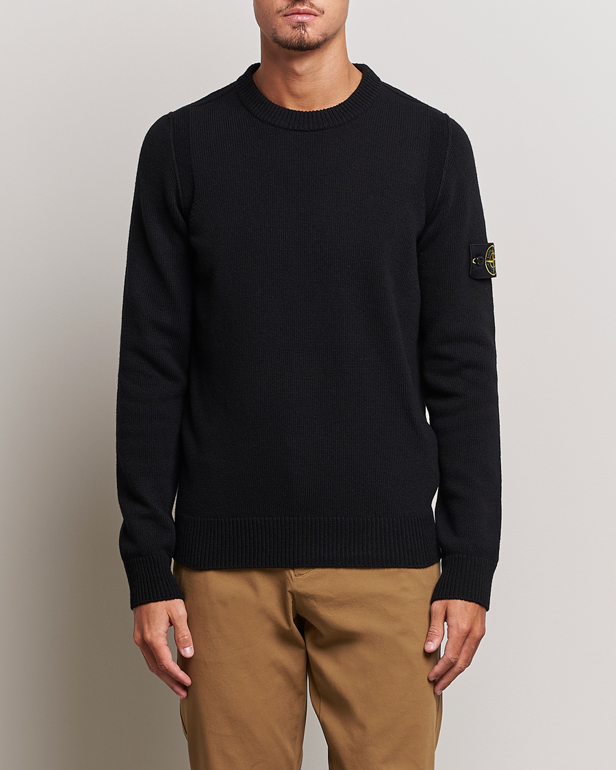 Herren | Stone Island | Stone Island | Knitted Lambwool Sweater Black