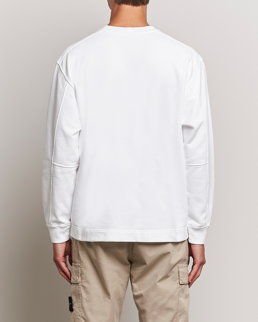 Herren | Pullover | Stone Island | Garment Dyed Fleece Logo Sweatshirt White