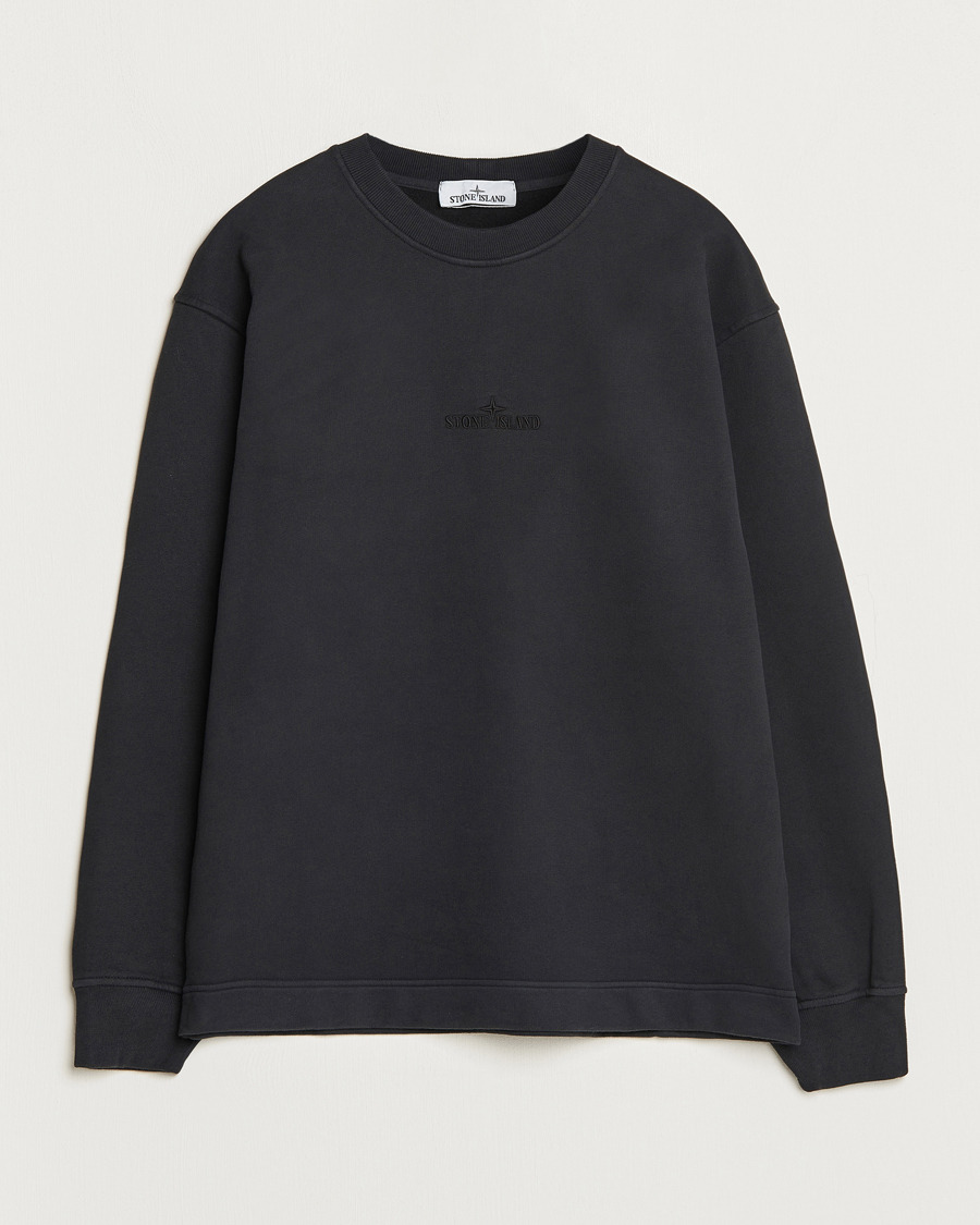 Herren | Pullover | Stone Island | Garment Dyed Fleece Logo Sweatshirt Black