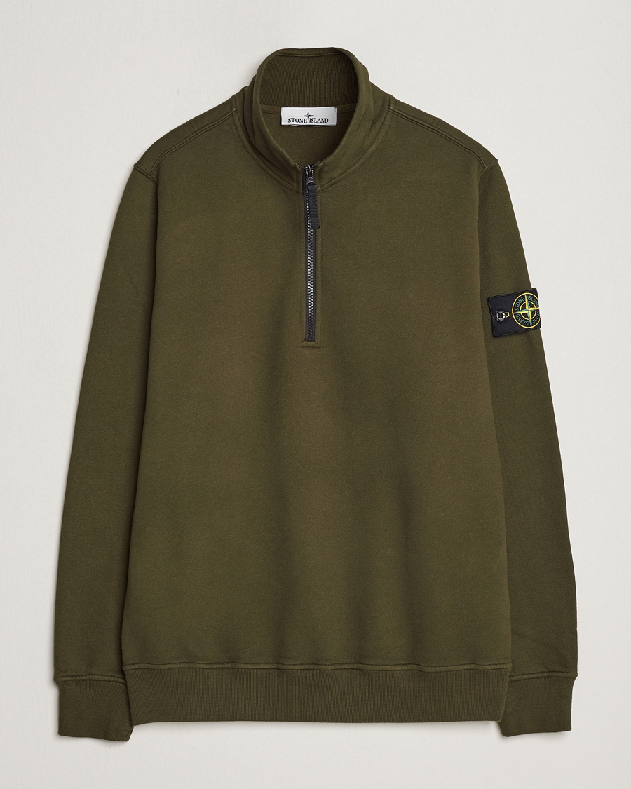 Herren | Pullover | Stone Island | Garment Dyed Fleece Half Zip Olive