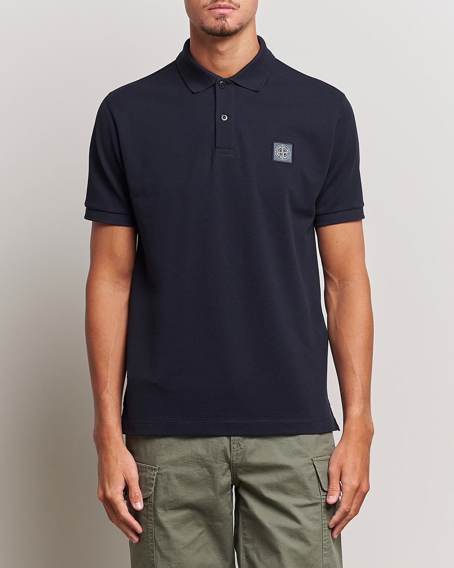 Herren |  | Stone Island | Cotton Pique Polo Navy Blue