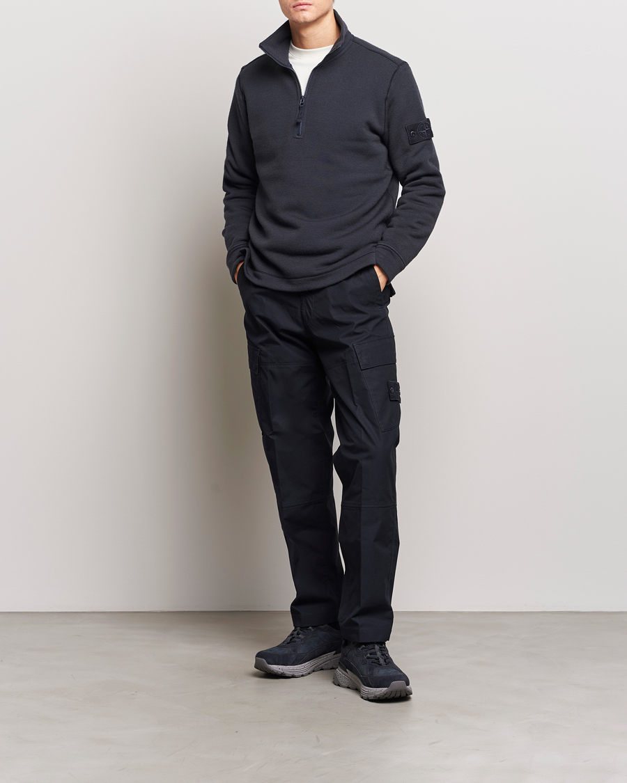 Stone Island Ghost Piece Wool Fleece Half Zip Navy Blue bei