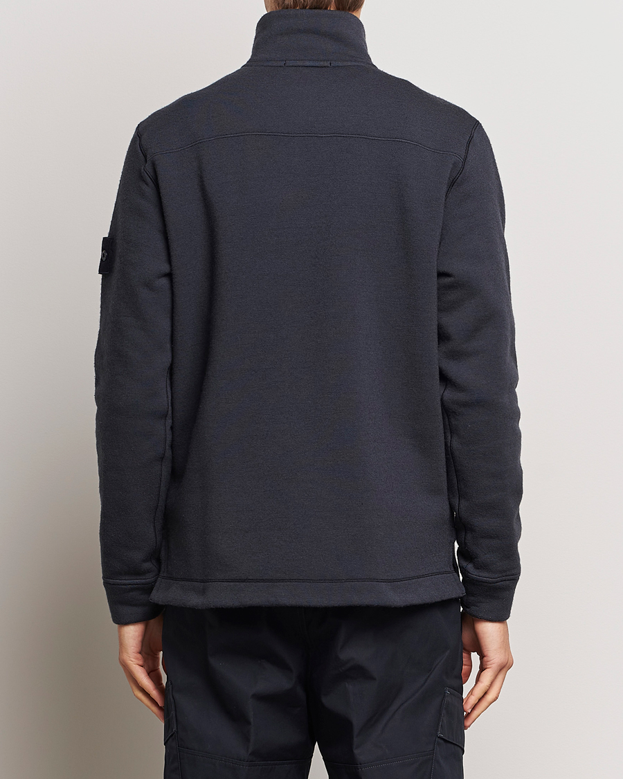 Herren | Pullover | Stone Island | Ghost Piece Wool Fleece Half Zip Navy Blue
