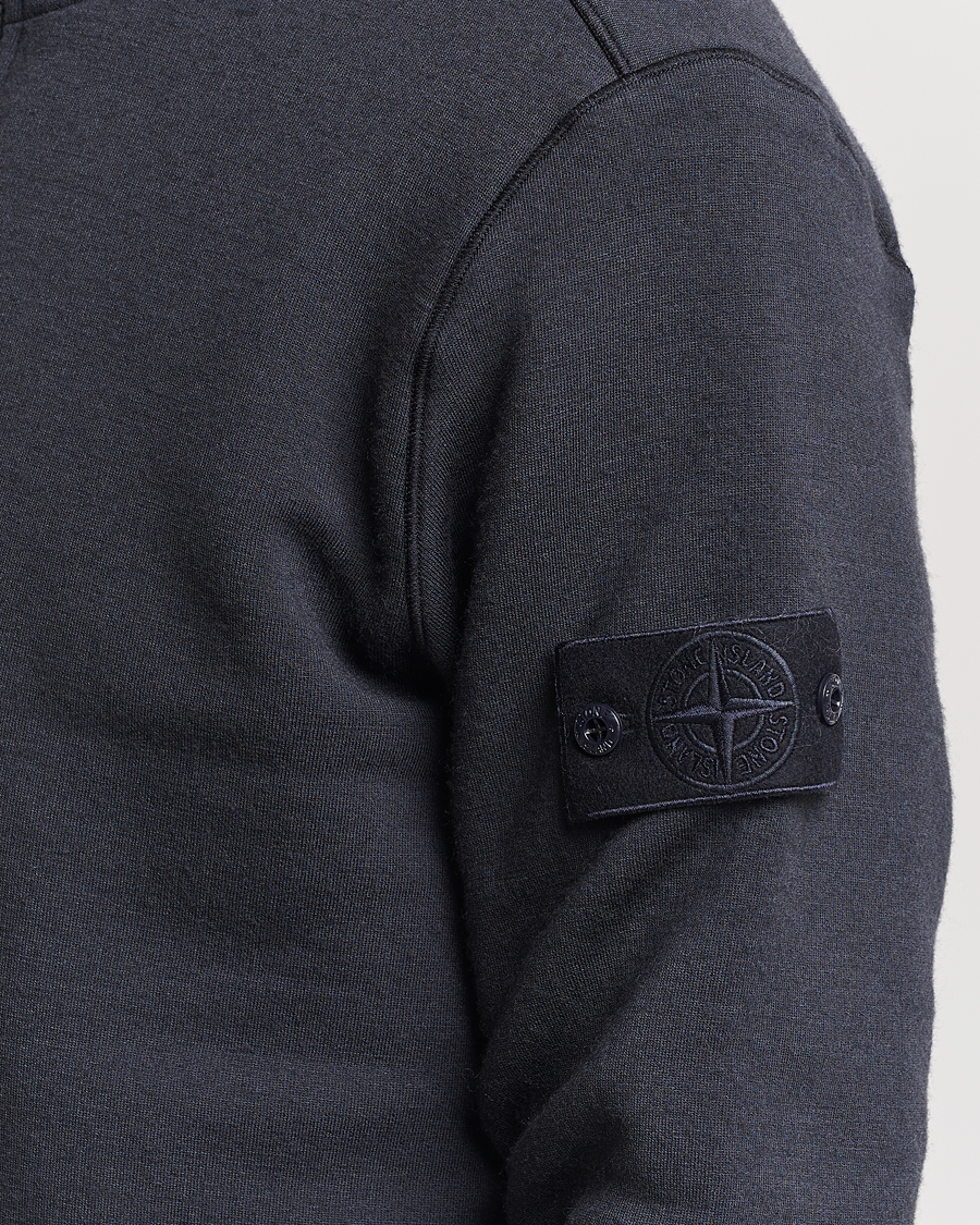Stone Island Ghost Piece Wool Fleece Half Zip Navy Blue bei