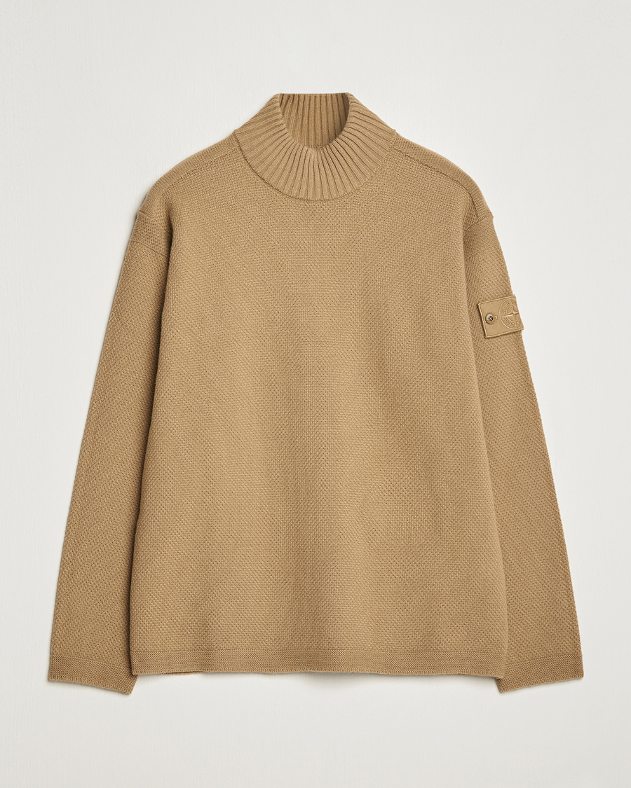 Herren | Pullover | Stone Island | Ghost Piece Geelong Wool Turtleneck Dark Beige