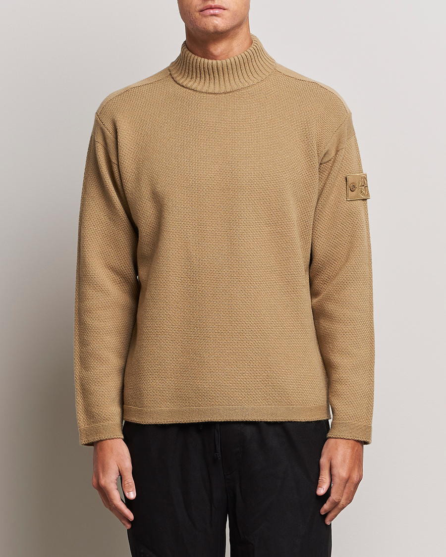 Herren | Pullover | Stone Island | Ghost Piece Geelong Wool Turtleneck Dark Beige