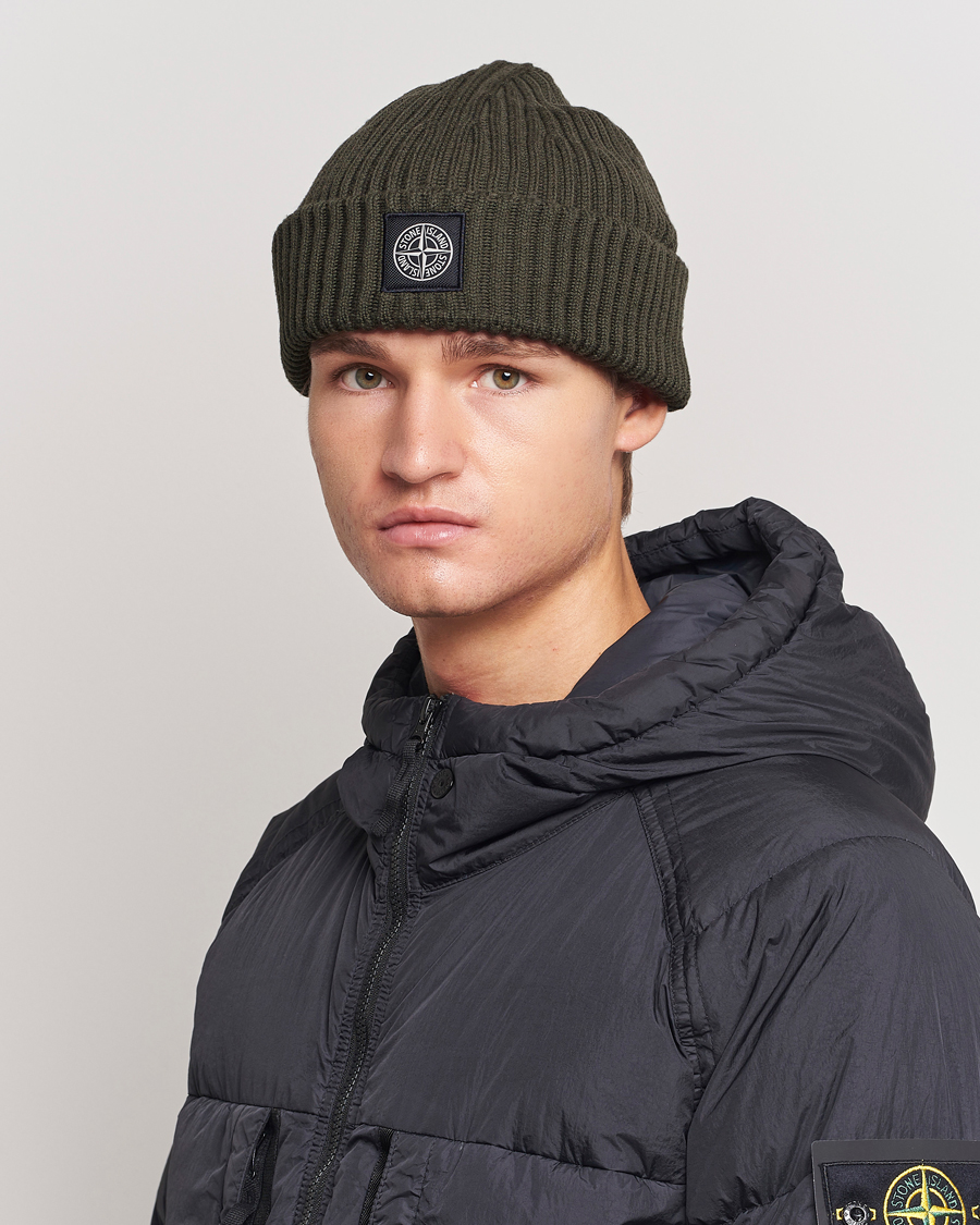 Herren |  | Stone Island | Full Rib Wool Beanie Olive